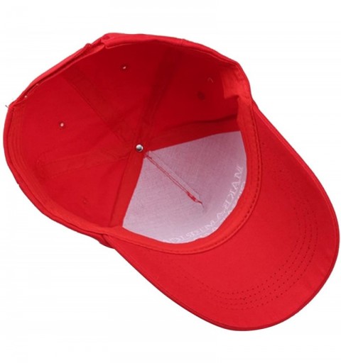 Baseball Caps Make American Great Again Adjustable Baseball Cap Flag Embroidered Hat - Red - CK12OCEAZOR $12.37