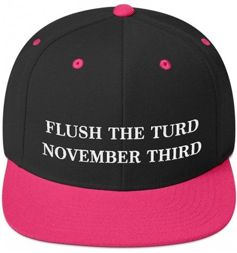 Baseball Caps Flush The Turd November Third Hat (Embroidered Wool Blend Cap) Anti Donald Trump - Black/ Neon Pink - C818XURER...
