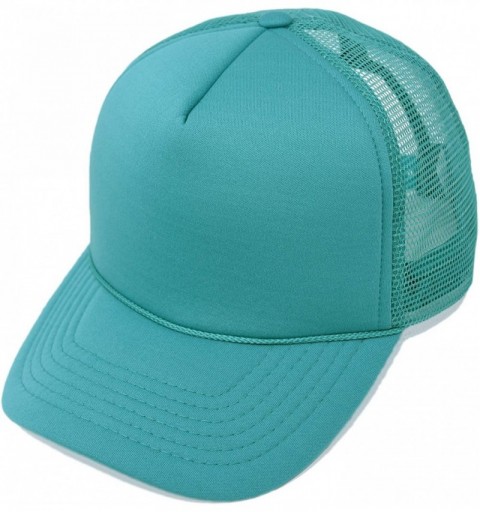 Baseball Caps Trucker Hat Mesh Cap Solid Colors Lightweight with Adjustable Strap Small Braid - Teal - CD119N21XBX $10.51