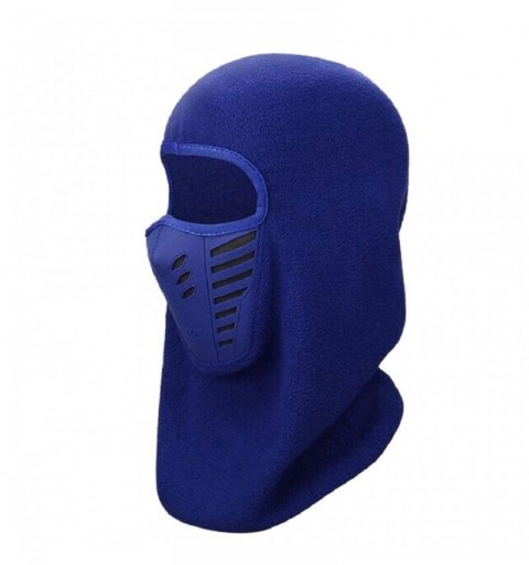 Balaclavas Unisex Ski Mask Winter Outdoor Sports Patchwork Windproof Motorcycle Helmet Fleece Warm Face Masks Shields - Blue ...
