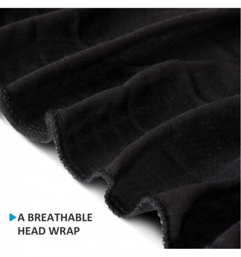 Headbands Turban Stretch Head Wrap Scarf Jersey Knit extra long 70"x33" for Women - Black - CP18RLYT56U $14.49