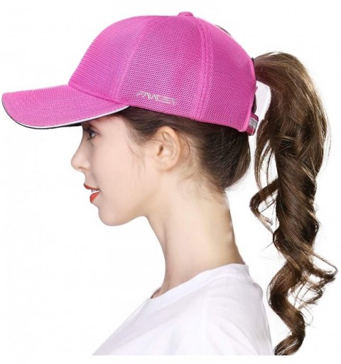 Baseball Caps Women Ponytail Snapback Cap Baseball Dad Hat for Girl High Messy Bun 56-60cm - Rose_00704 - CR18QK5KEU2 $11.71