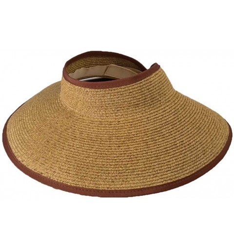 Visors hat.a.Girl Packable Travel Sun Visor- 4" Brim - NH72 - Wheat - CA112HJNJN9 $14.69