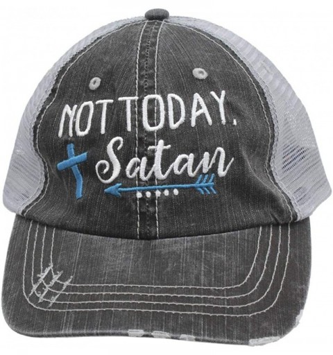 Baseball Caps Embroidered Not Today Satan Women's Trucker Hats & Caps - Turquoise - CX18OR8WER9 $27.40