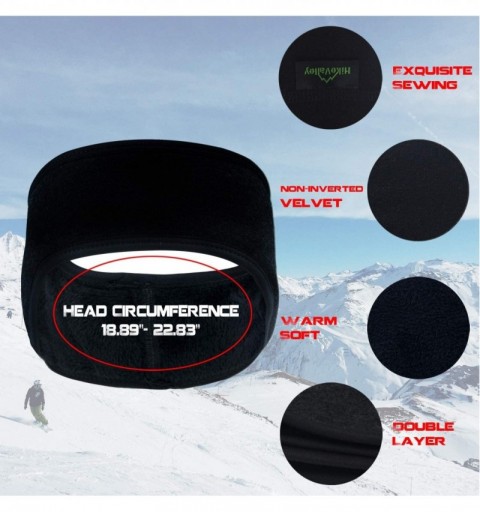 Cold Weather Headbands Ear Warmer 2 Pack Thicken Winter Super Warm Headband Full Cover Muffs - Black - CP18ZLDN54T $11.18