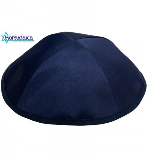 Skullies & Beanies Pack of 5-Pcs - Hq 20cm Dark Blue Satin Kippah for Men & Boys- Yamaka Hat from Israel - Kippot Bulk. - CJ1...