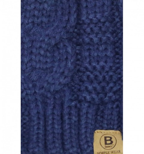 Skullies & Beanies Unisex Warm Chunky Soft Stretch Cable Knit Beanie Cap Hat - 102 2pk J. Blue/ Ultramarin - CT188LDD645 $7.76