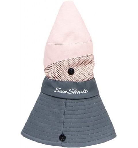 Sun Hats Womens Outdoor Sun Hat UV Protection Foldable Mesh Wide Brim Summer Beach Fishing Cap - Pink - CM18TK5I5UO $13.68