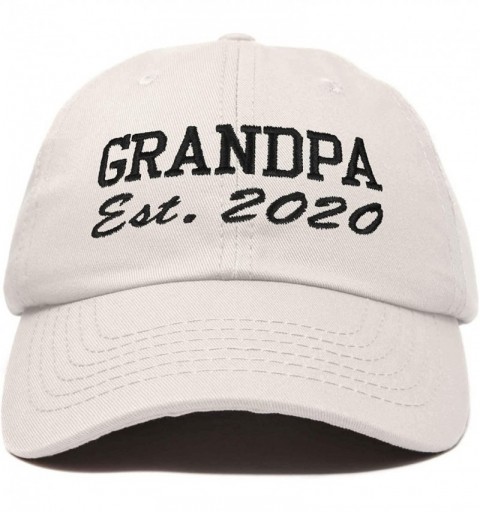 Baseball Caps New Grandpa Hat Est 2019 2020 Fun Gift Embroidered Dad Hat Cotton Cap - Beige - CF18RZDYEAT $13.92