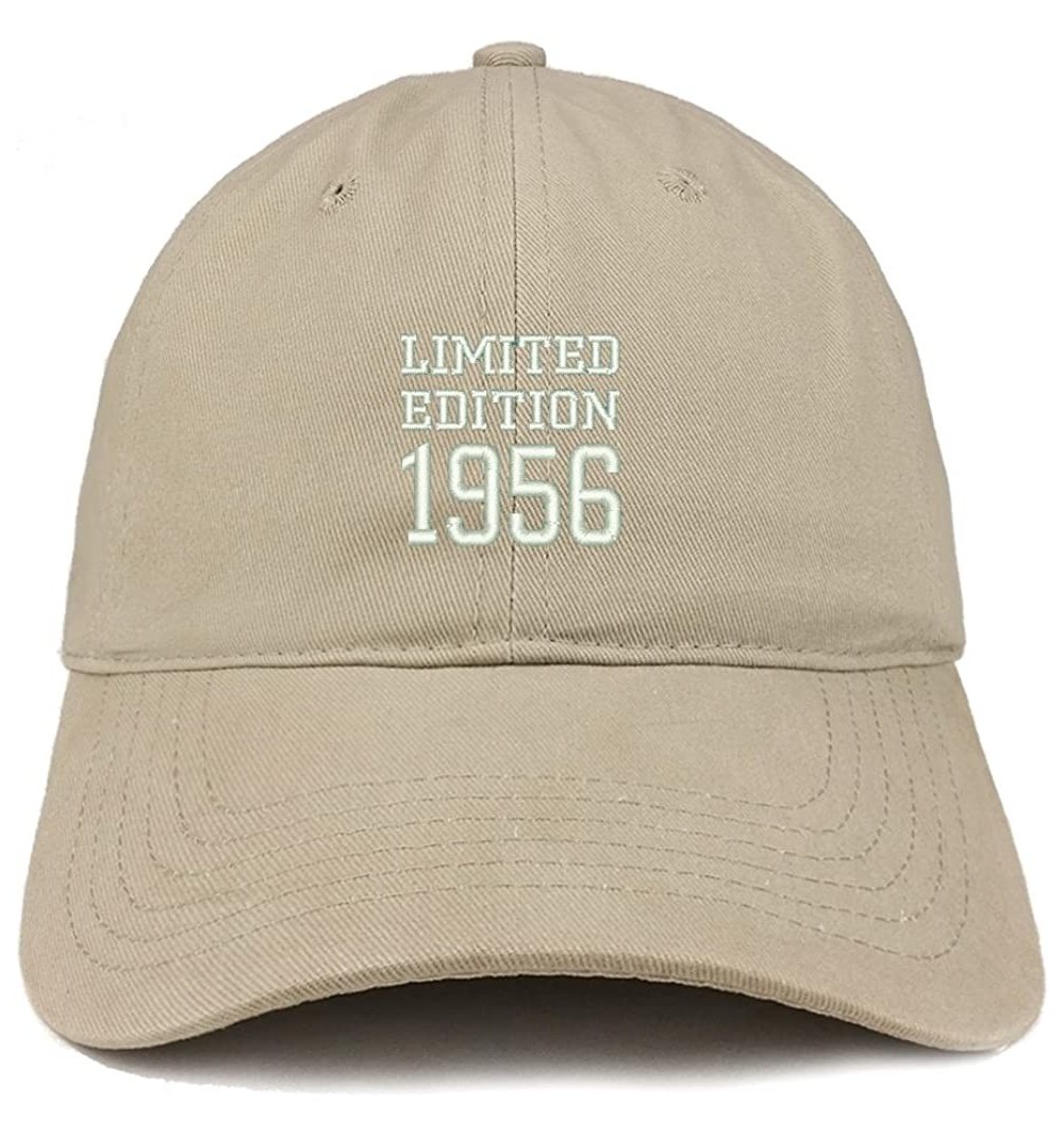 Baseball Caps Limited Edition 1956 Embroidered Birthday Gift Brushed Cotton Cap - Khaki - C718DDMS5C2 $20.66