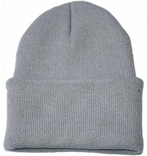 Skullies & Beanies Unisex Slouchy Knitting Beanie Hip Hop Cap & Warm Winter Ski Hat - Gray - CJ187R73H6C $18.51