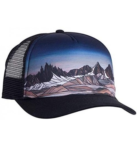 Baseball Caps Mammoth Lakes Skyline - Trucker Hat - Black - CO18L333E9C $19.46