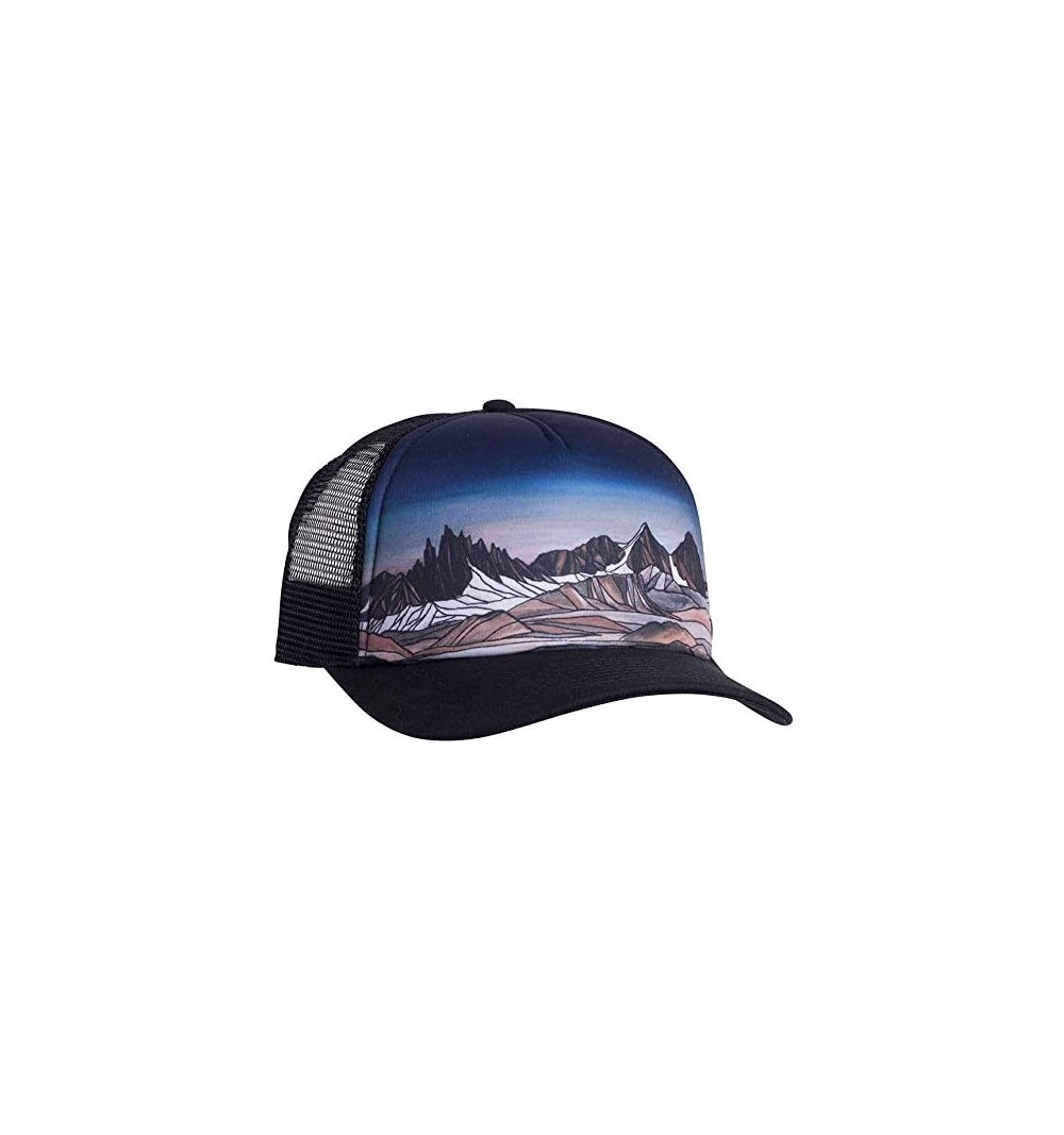 Baseball Caps Mammoth Lakes Skyline - Trucker Hat - Black - CO18L333E9C $19.46