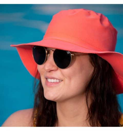 Bucket Hats Funky Bucket Women's- Kids & Men's Hat with UPF 50 UV Protection. Boonie Style Sun Hat - Coral - CR18UCOTLW4 $19.09