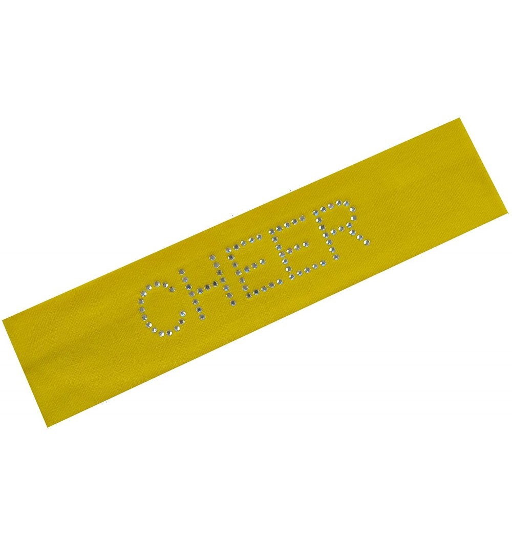 Headbands Cheer Rhinestone Cotton Stretch Headband - Bright Yellow - C511L60D08T $8.71