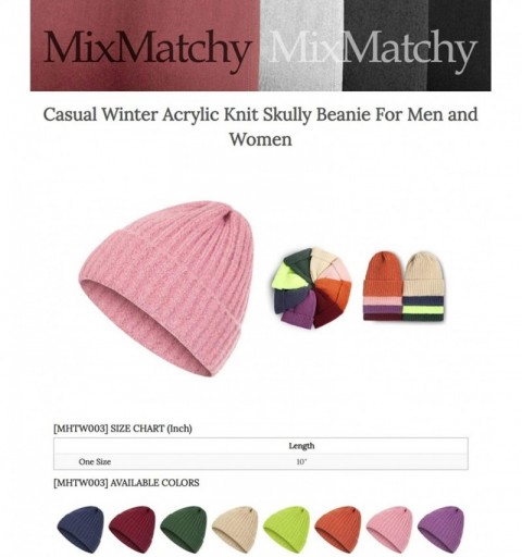 Skullies & Beanies Women's Casual Winter Acrylic Knit Beanie for Men and Women - B Hunter Green - CU193QENRRN $11.53
