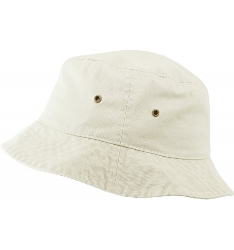 Bucket Hats Unisex Washed Cotton Bucket Hat Summer Outdoor Cap - (1. Bucket Classic) Ivory - C318HZXKDLS $12.72