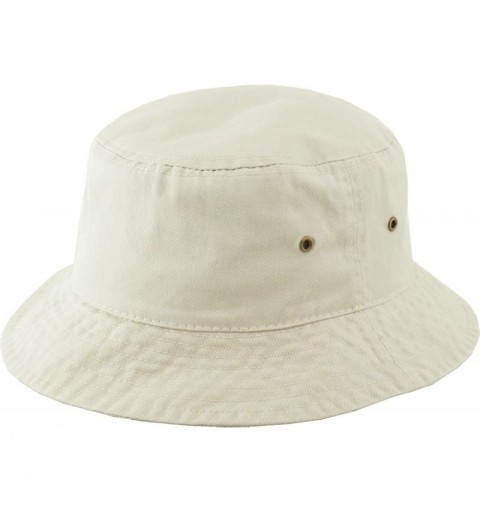 Bucket Hats Unisex Washed Cotton Bucket Hat Summer Outdoor Cap - (1. Bucket Classic) Ivory - C318HZXKDLS $12.72