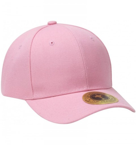 Baseball Caps Structured Hook & Loop Adjustable Hat - Pink - CI183KLZ3RX $8.52