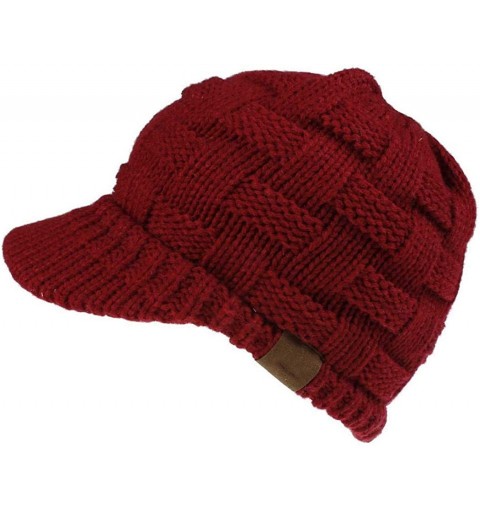 Skullies & Beanies Women Knitted Cap Winter Warm Ponytail Beanie Hats & Caps - Wine Red - C9192KM7797 $10.86