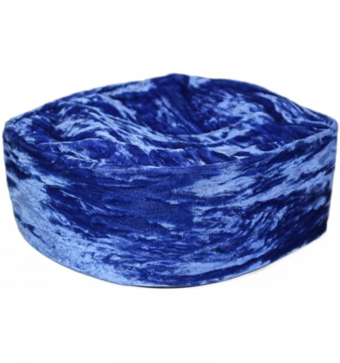 Skullies & Beanies African Native Hat Foldable Velvet Hat - Blue Wave - C0185N44HII $31.65