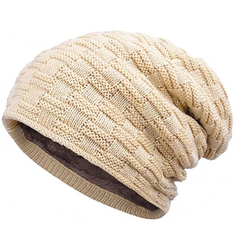 Skullies & Beanies Fashion Unisex Knit Cap Hedging Head Hat Beanie Cap Warm Outdoor Hat - Y-beige - CR192WA4AO3 $23.00