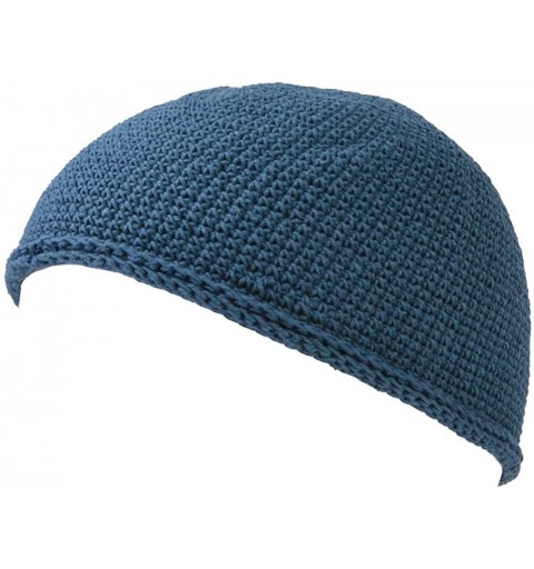 Skullies & Beanies Kufi Hat Mens Beanie - Cap for Men Cotton Hand Made 2 Sizes by Casualbox - Blue - CO115OZQ999 $19.66