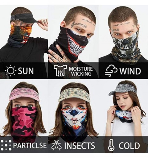 Balaclavas 3D Face Mask Seamless Bandana Unisex Headscarf UV Protection Scarf - Black 7 - CI199ZN3Y7W $9.97