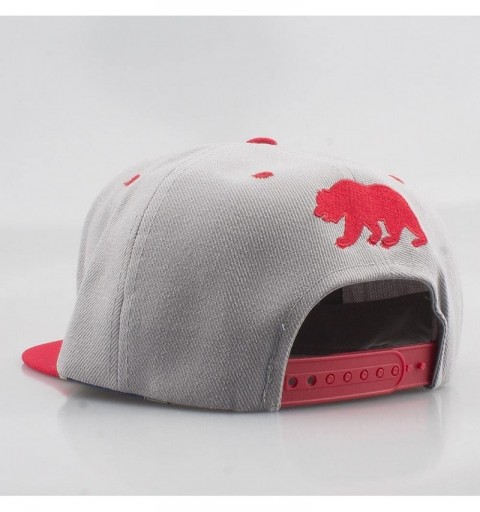 Baseball Caps California Republic Bear Flat Visor Snapback Multi Color - Gray/Red - C81291P2EXR $10.99