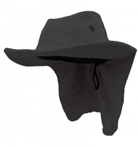 Sun Hats Dark Gray Outdoor Sun Flap Hat - CS11KT8C86J $24.83