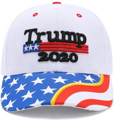 Baseball Caps Make America Great Again Hat Donald Trump 2020 USA Cap Adjustable - White-6 - C218XXGDY2N $10.21