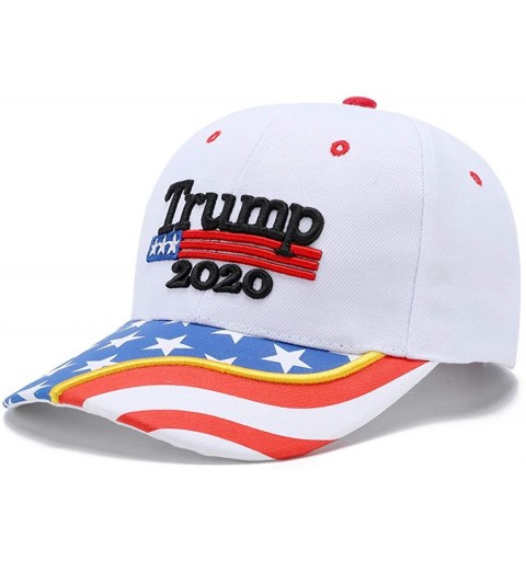 Baseball Caps Make America Great Again Hat Donald Trump 2020 USA Cap Adjustable - White-6 - C218XXGDY2N $10.21