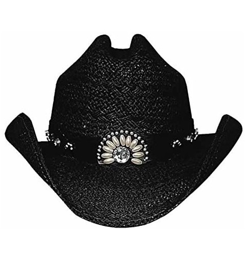 Cowboy Hats Hats Itchygoonie Straw Western Cowboy Hat 2223BL - CQ116PAZ6G3 $36.27