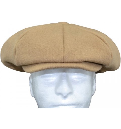 Newsboy Caps Mens Melton Wool 8 Panel Applejack Newsboy Baker Boy Cap Made in USA - Brown - CS1267ZUPIZ $20.57