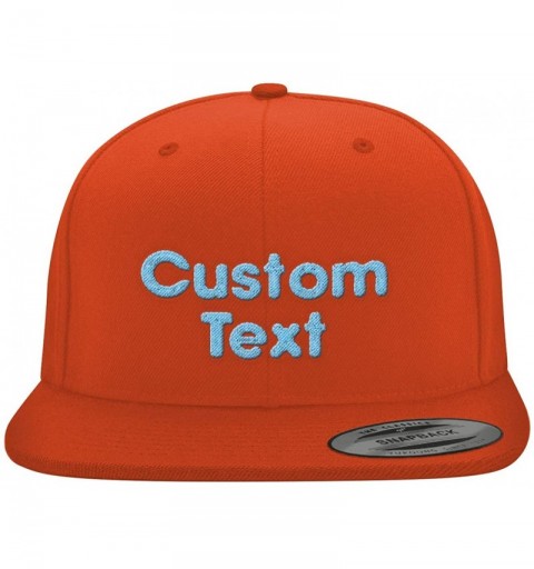 Baseball Caps Custom Embroidered 6089 Structured Flat Bill Snapback - Personalized Text - Your Design Here - Orange - CH18SYI...