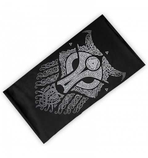 Balaclavas Norse Viking Fenrir Wolf Valknut Dragon Knot Totem Print Bandana Face Mask Sun Protection Face Scarf - White - CJ1...