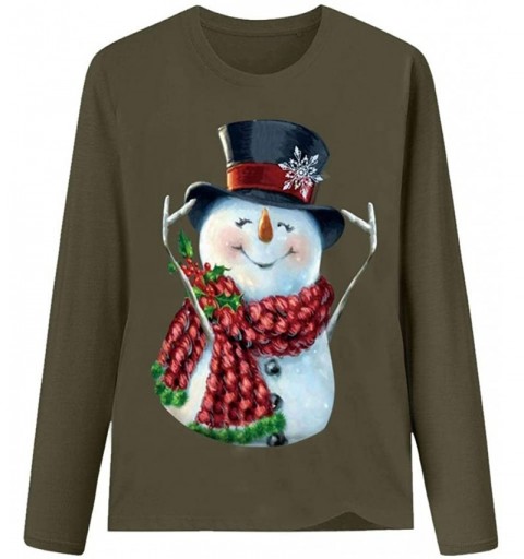 Sun Hats Womens Christmas Snowman Pullover - Y - CC18AE7I3NH $12.12