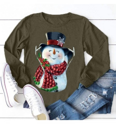 Sun Hats Womens Christmas Snowman Pullover - Y - CC18AE7I3NH $12.12