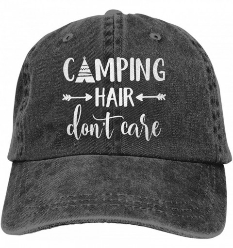 Baseball Caps Unisex Camping Hair Don t Care 1 Vintage Jeans Baseball Cap Classic Cotton Dad Hat Adjustable Plain Cap - Black...