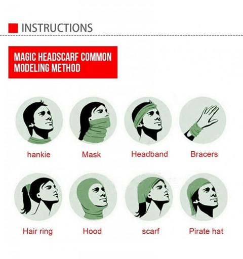 Headbands Fashion Face Mask Bandanas Sports & Casual Headwear Seamless Neck Gaiter- Headwrap- Balaclava- Helmet Liner - CQ197...