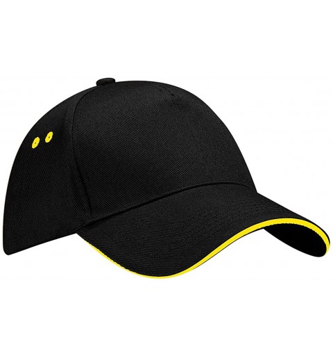 Baseball Caps Ultimate 5 panel contrast cap sandwich peak - Black/Yellow - CA12O5IM20E $9.58