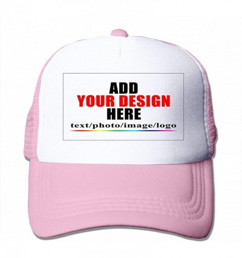 Baseball Caps Custom Baseball Caps- Design Your Own Hat- Team Photo Text Logo Graphic Print - Mesh Pink - CX18U8LRNK3 $11.68
