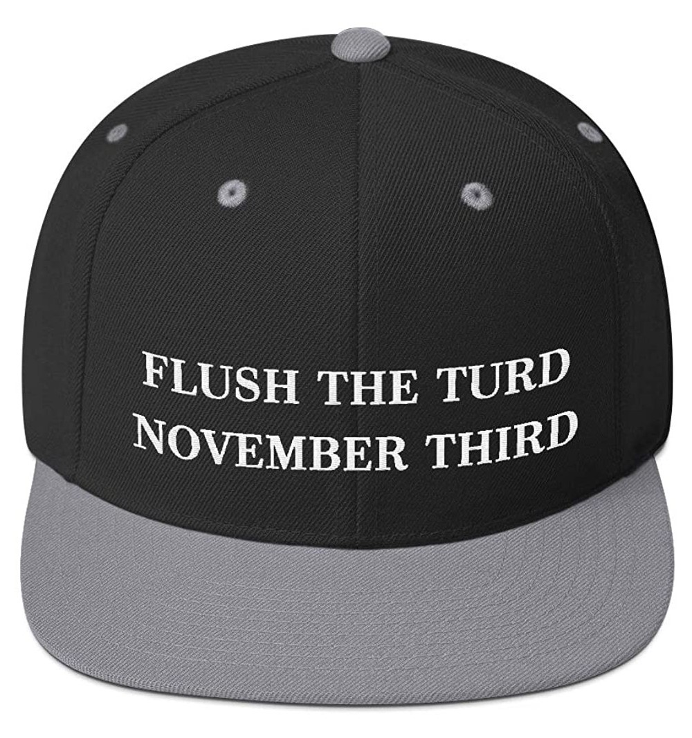 Baseball Caps Flush The Turd November Third Hat (Embroidered Wool Blend Cap) Anti Donald Trump - Black/ Silver - CU18XOT9UMA ...
