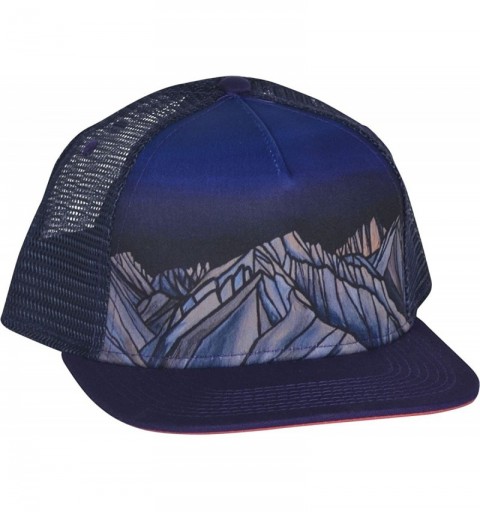 Baseball Caps Trucker Hat - Lone Pine Peak - Bristlecone Designs - Purple/Navy With Pink Bill and Snap Closure. - C91872YCUOZ...