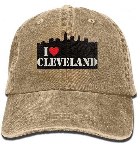 Cowboy Hats I Love Cleveland Skyline Trend Printing Cowboy Hat Fashion Baseball Cap for Men and Women Black - Natural - CW180...