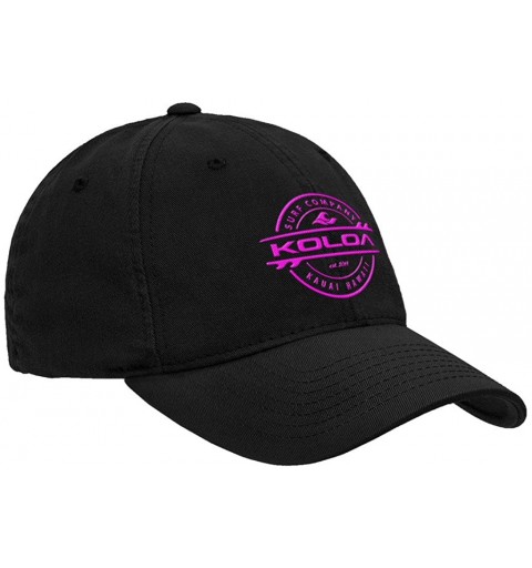 Baseball Caps Old School Curved Bill Solid Snapback Hats - Black With Pink Embroidered Logo - C817XHS2C5R $18.95