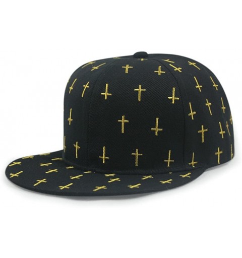 Baseball Caps Fashion Unisex Baseball Cap Snapback adjustable Hip Hop hat Punk Boy Girl Cross - Gold - CM12FW73DIN $34.61