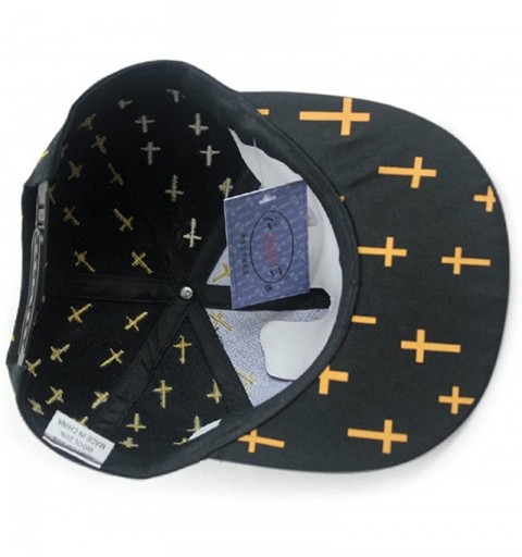Baseball Caps Fashion Unisex Baseball Cap Snapback adjustable Hip Hop hat Punk Boy Girl Cross - Gold - CM12FW73DIN $17.77