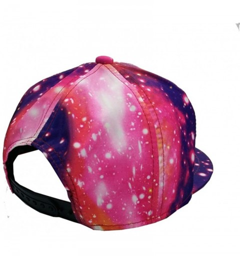 Skullies & Beanies Galaxy Space Sky Snapback Pair Fashion Embroidered Snapback Caps Adjust Hat - Orange & Purple - CG182ZTOXQ...