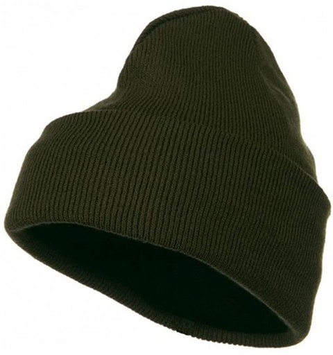 Skullies & Beanies Fleece Lined Cuff Plain Beanie - Olive - Other - C8115EH8R2T $17.63